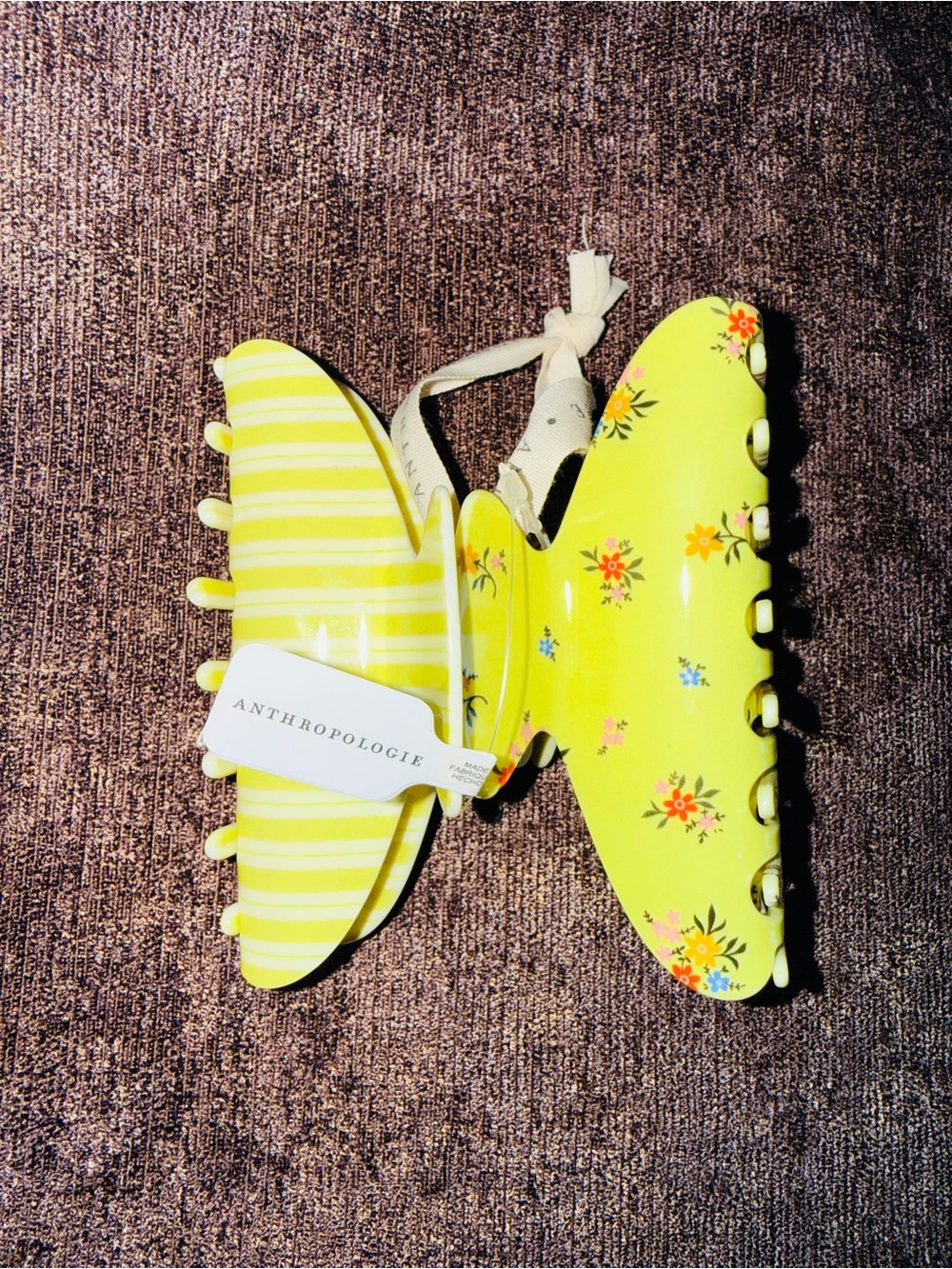 Anthropologie set of Two Claw Clips - Gorgeous Yellow! 💛